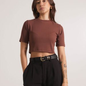 Cropped Canelado Básico