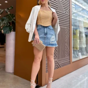 Shorts Saia Jeans Destroyed